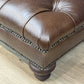 Chatsworth Deep Buttoned Leather Footstool - Rydan Interiors