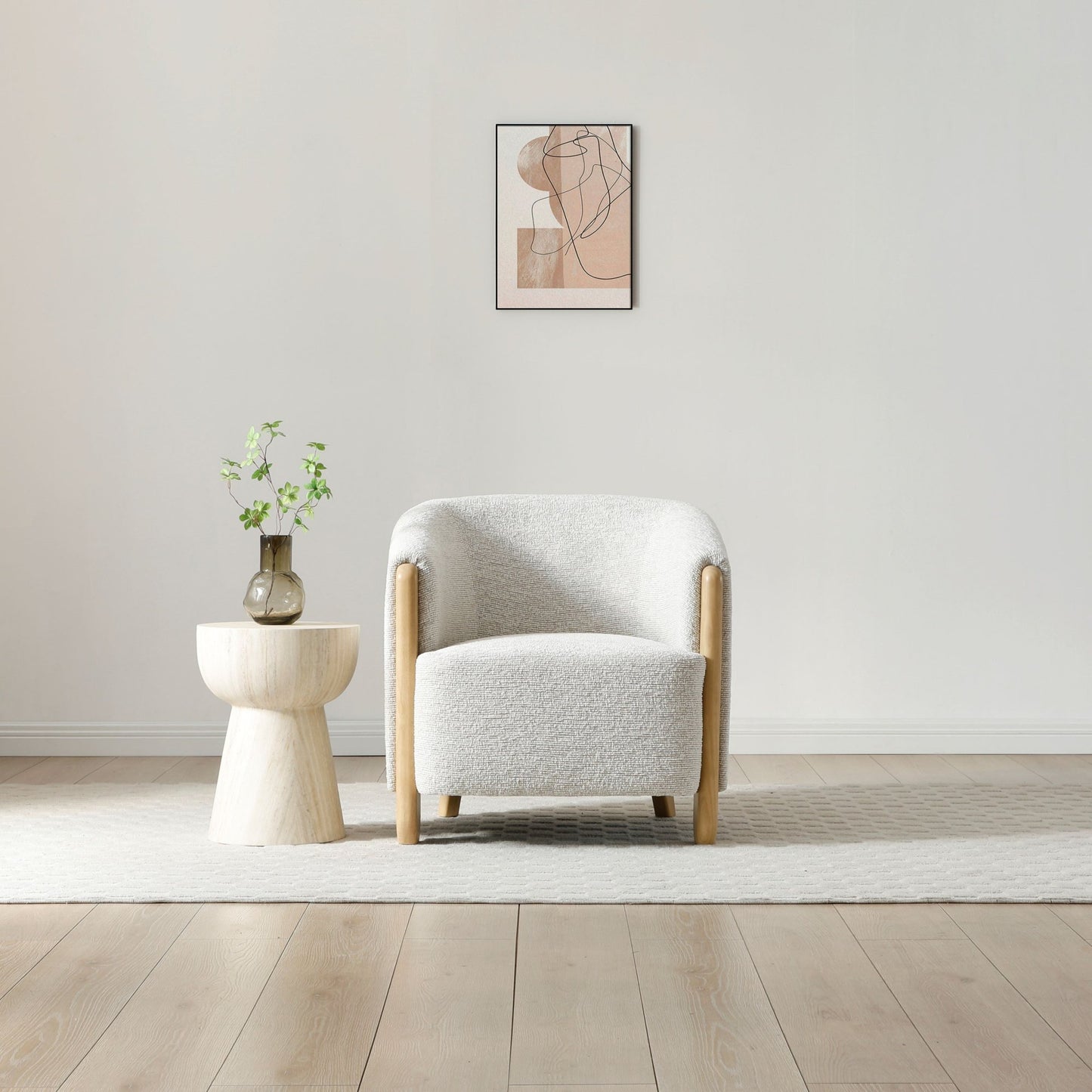 Jules Accent Chair | Natural Textured Woven Chenille - Rydan Interiors