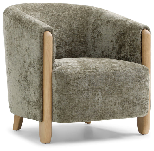 Jules Accent Chair | Distressed Olive Chenille - Rydan Interiors