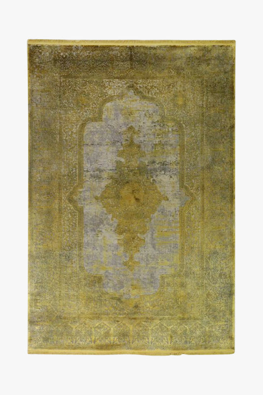 Toros Medallion Luxury Rug | Gold Overdyed