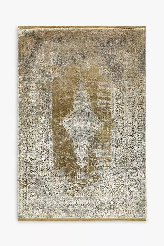 Toros Medallion Luxury Rug | Mink Overdyed