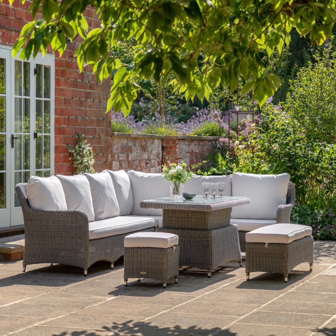 Ascot Corner Outdoor Dining Dining Set with Rising Table – Salt Spray