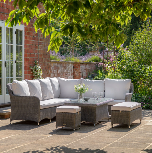 Ascot Corner Outdoor Dining Dining Set with Rising Table – Salt Spray