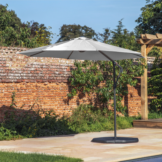 3m grey cantilever garden parasol