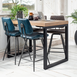 Dalton Dark Brown Leather Barstool
