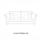 A simple line drawing of a two-seater modular sofa with two pillows on a white background, with the text '4 Seater Modular Sofa' below.