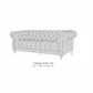 A light gray line drawing of a 3-seater sofa with tufted upholstery, shown on a white background with text below reading '3 Seater Sofa: 2.5S' and dimensions 'H: 77 W: 216 D: 104'.
