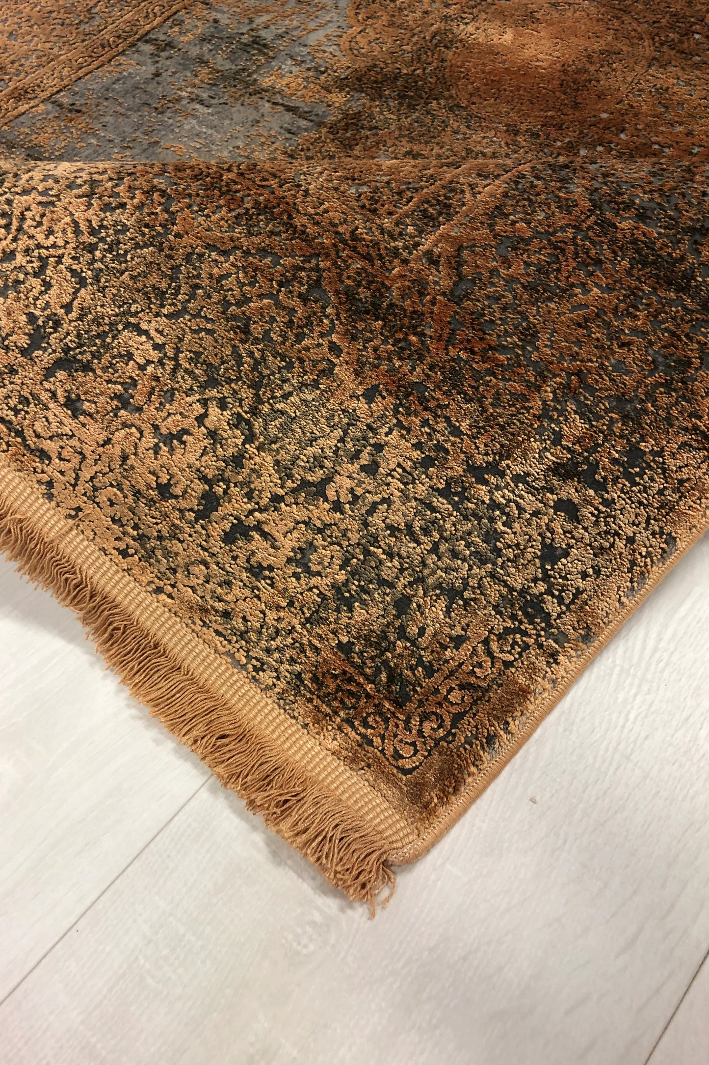 Toros Medallion Luxury Rug | Copper Overdyed