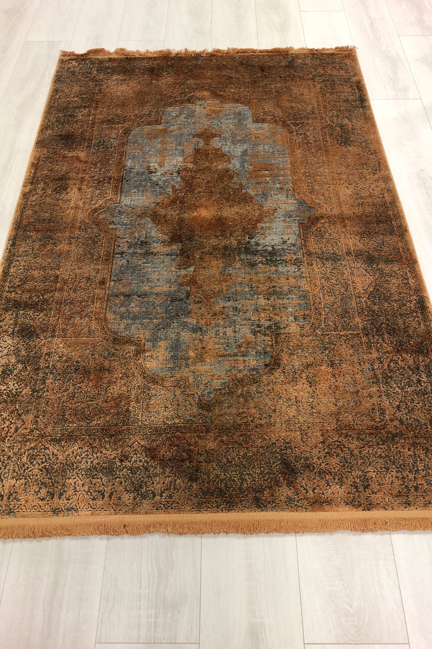 Toros Medallion Luxury Rug | Copper Overdyed