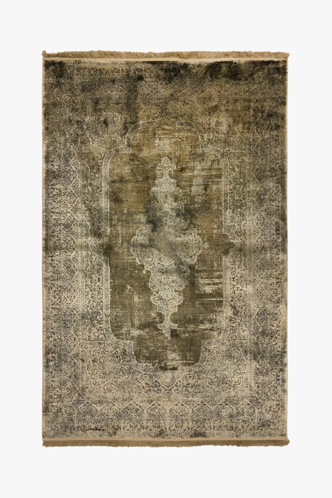 Toros Medallion Luxury Rug | Mink Overdyed