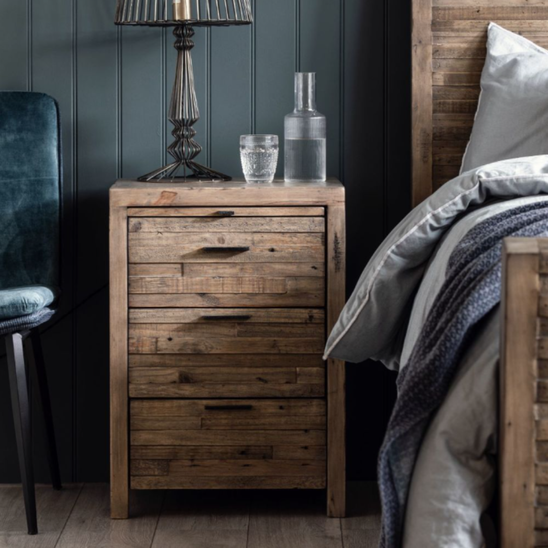 Bedside Table Spring Style Tuscan Spring 3 Drawer Bedside – Rydan Interiors
