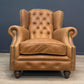 Leather Oskar Wingback Armchair | Ex Display - Rydan Interiors