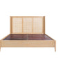 Natural Mindi Wood Rattan Double Bedstead