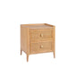 Natural Mindi Wood Rattan 2 Drawer Bedside