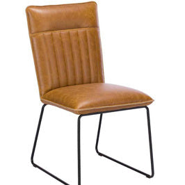 Cooper PU leather Dining Chair Pack Of Two | Tan - Rydan Interiors