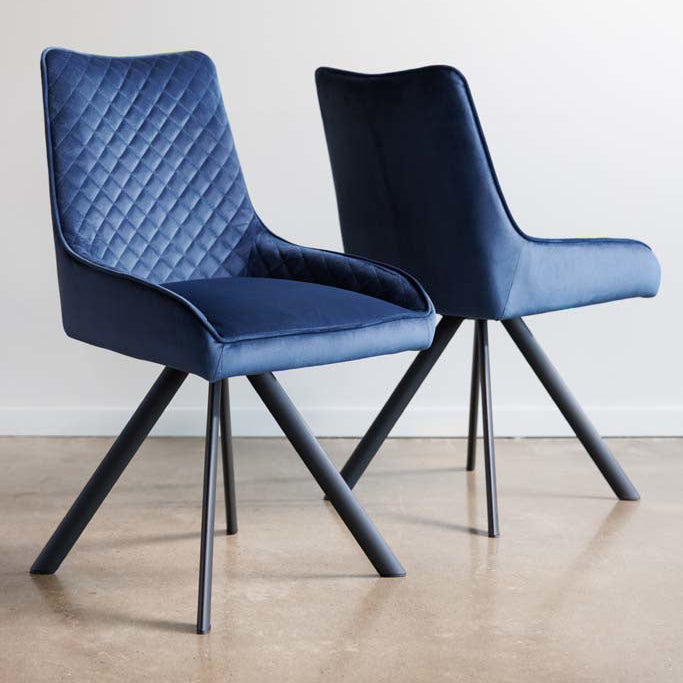 Brooke Arm Chair Pair | Dark Blue