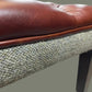 Tweed & Leather Footstool Ex Display