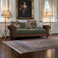 Tetrad Constable Midi Sofa in Galveston Bark leather and Coco Velvet Olive