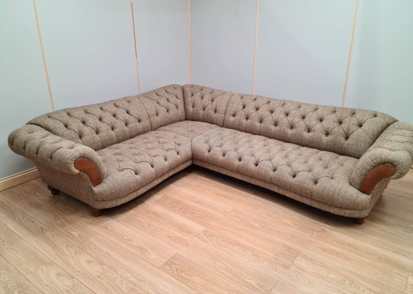 Oskar Chesterfield Corner Sofa - Harris Tweed - Rydan Interiors