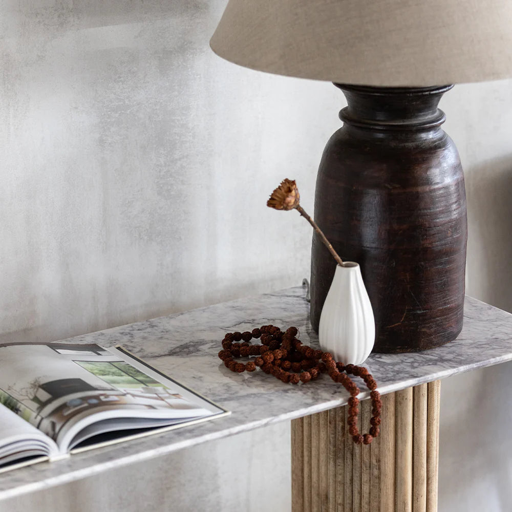 Mango Wood Reed Console Table