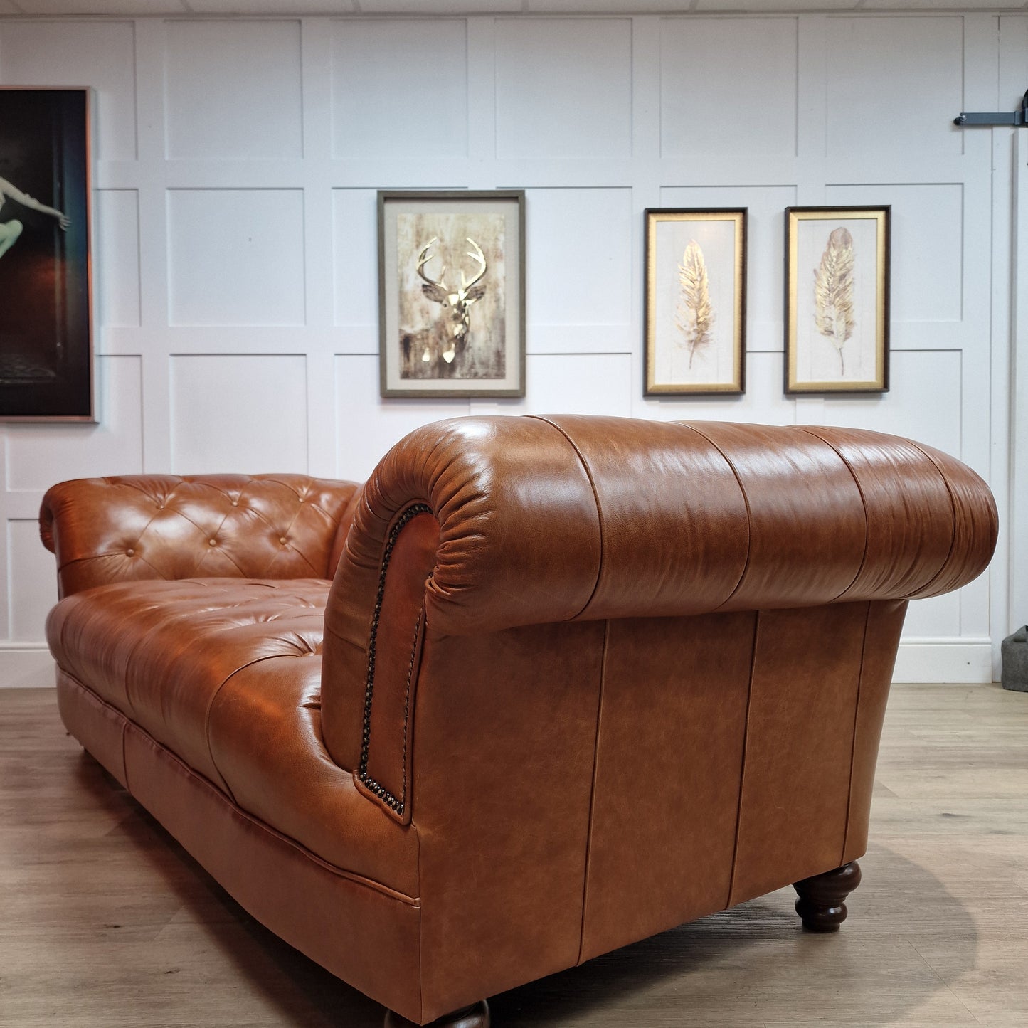 Deep Leather Chesterfield with Sprung Seat | Norfolk