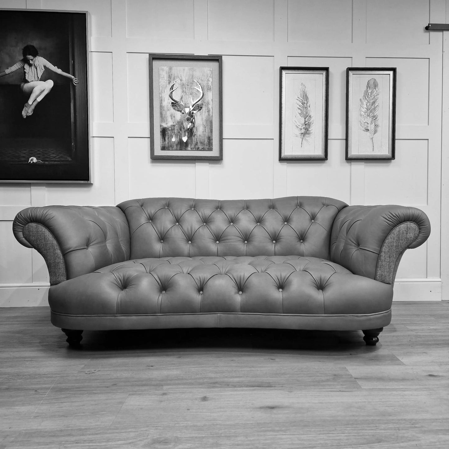 Bespoke Harris Tweed and Leather Oskar Chesterfield | Model 2 - Rydan Interiors
