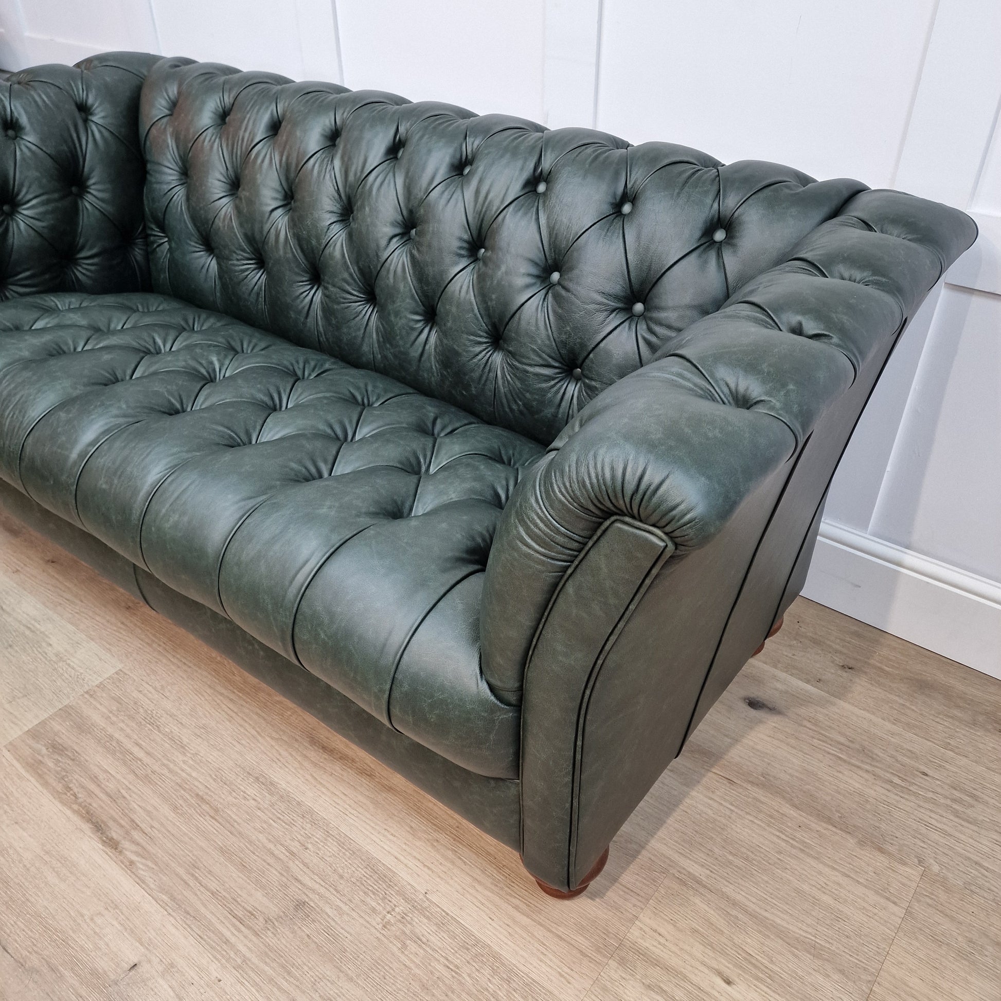 Grove - Heritage Green Leather Chesterfield - Rydan Interiors