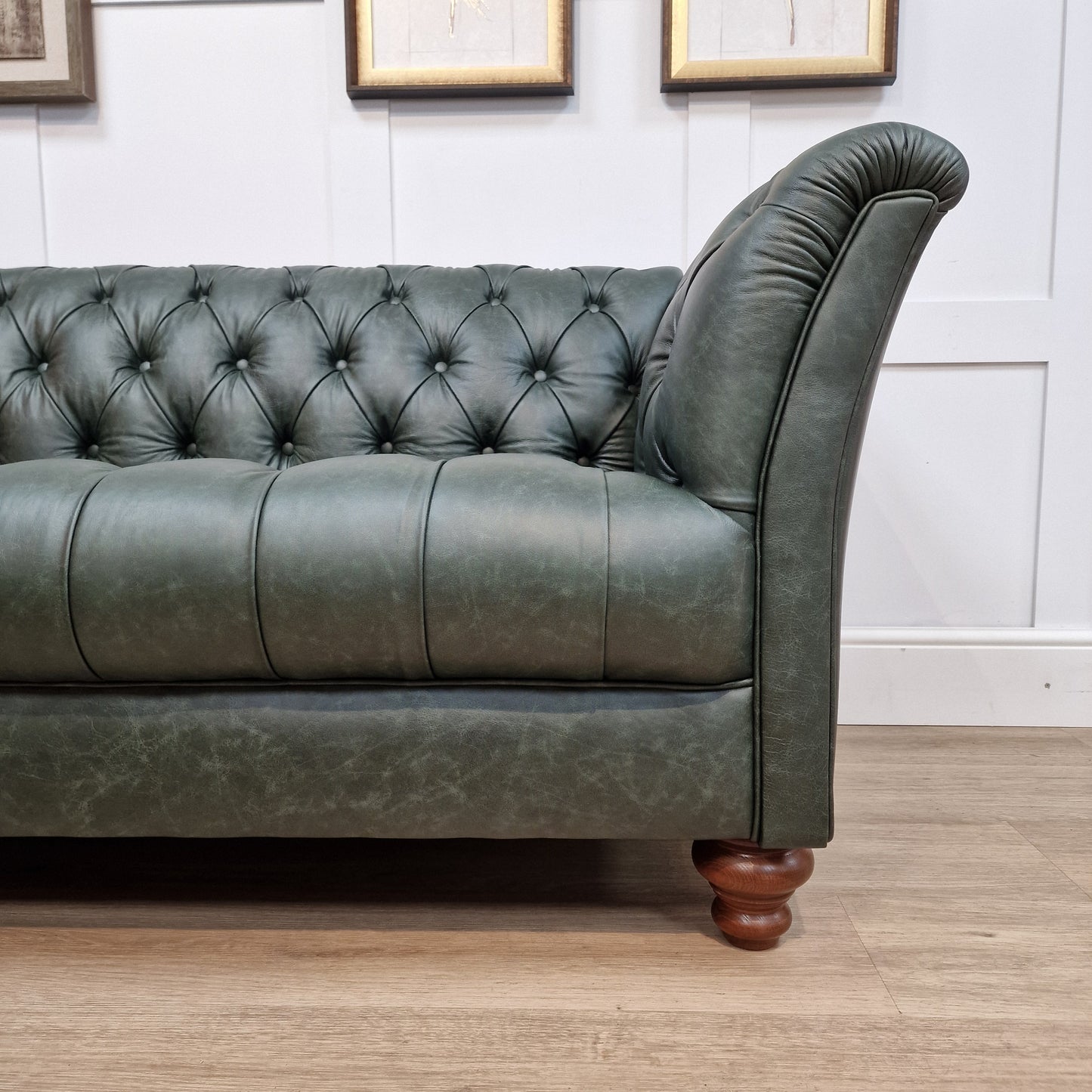 Grove - Heritage Green Leather Chesterfield - Rydan Interiors