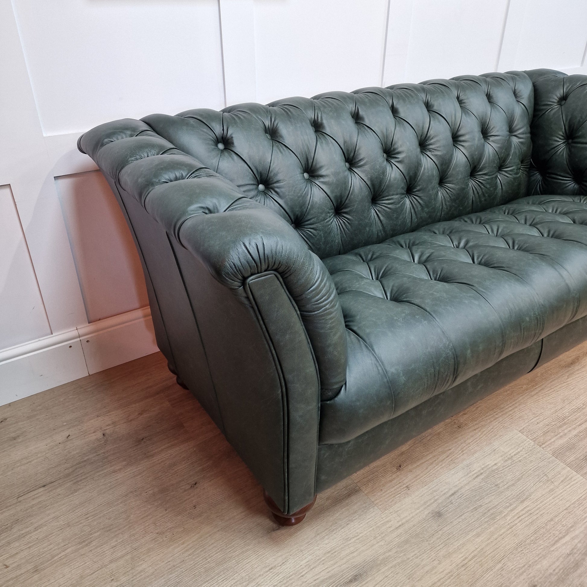 Grove - Heritage Green Leather Chesterfield - Rydan Interiors