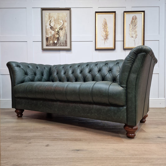 Grove - Heritage Green Leather Chesterfield