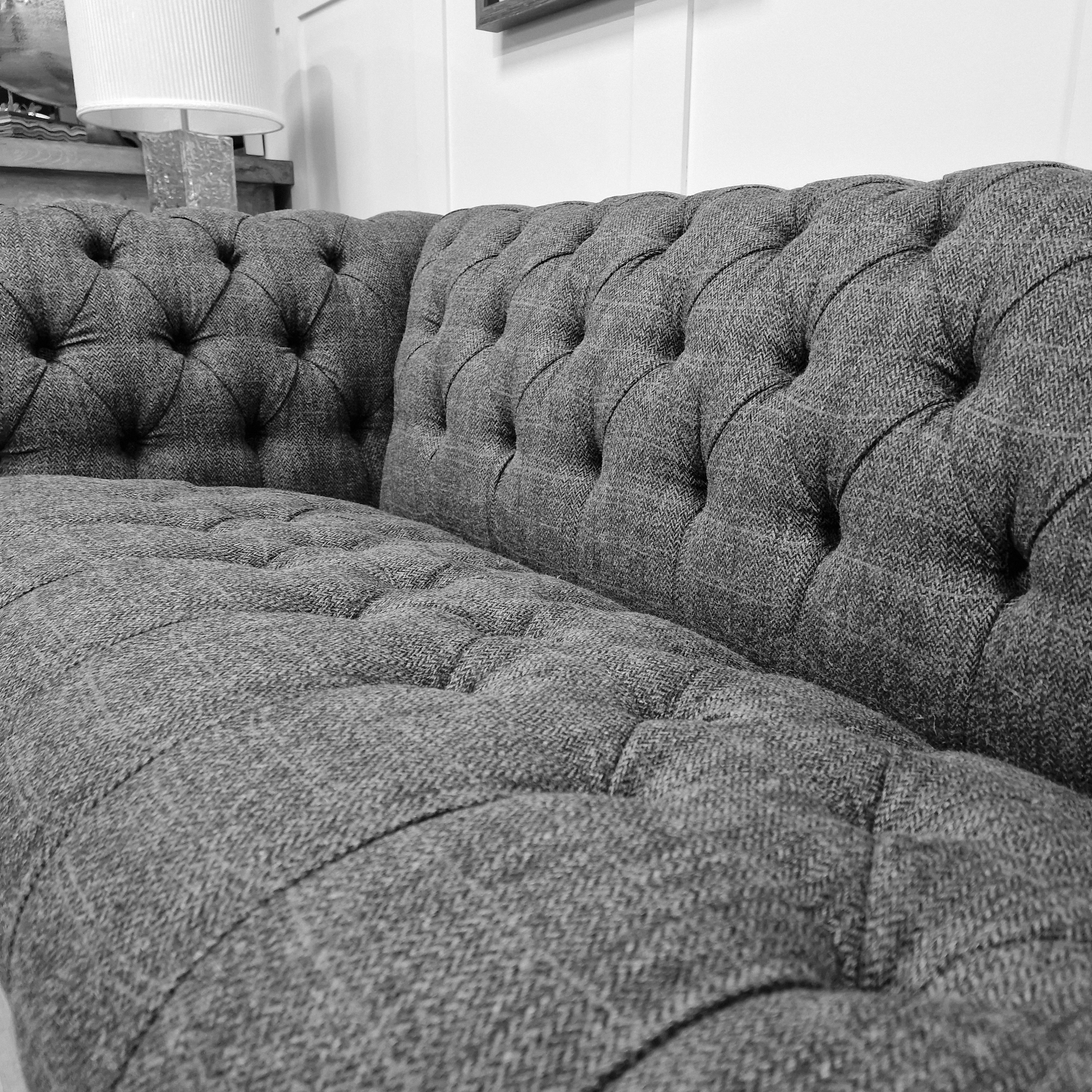 Bespoke Harris Tweed And Leather Chesterfield | Model 3 - Rydan Interiors