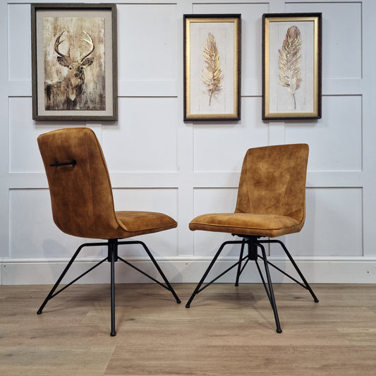 Lola Dining Chair Gold Velvet (Pack of 2) - Rydan Interiors