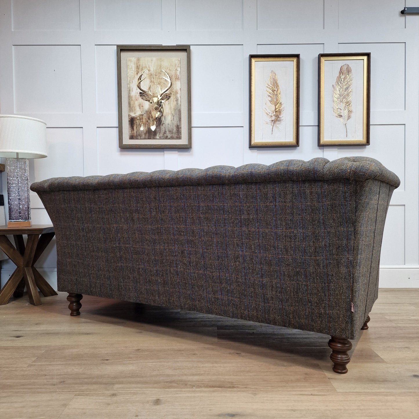 Harris Tweed And Leather Chesterfield | Orkney - Rydan Interiors