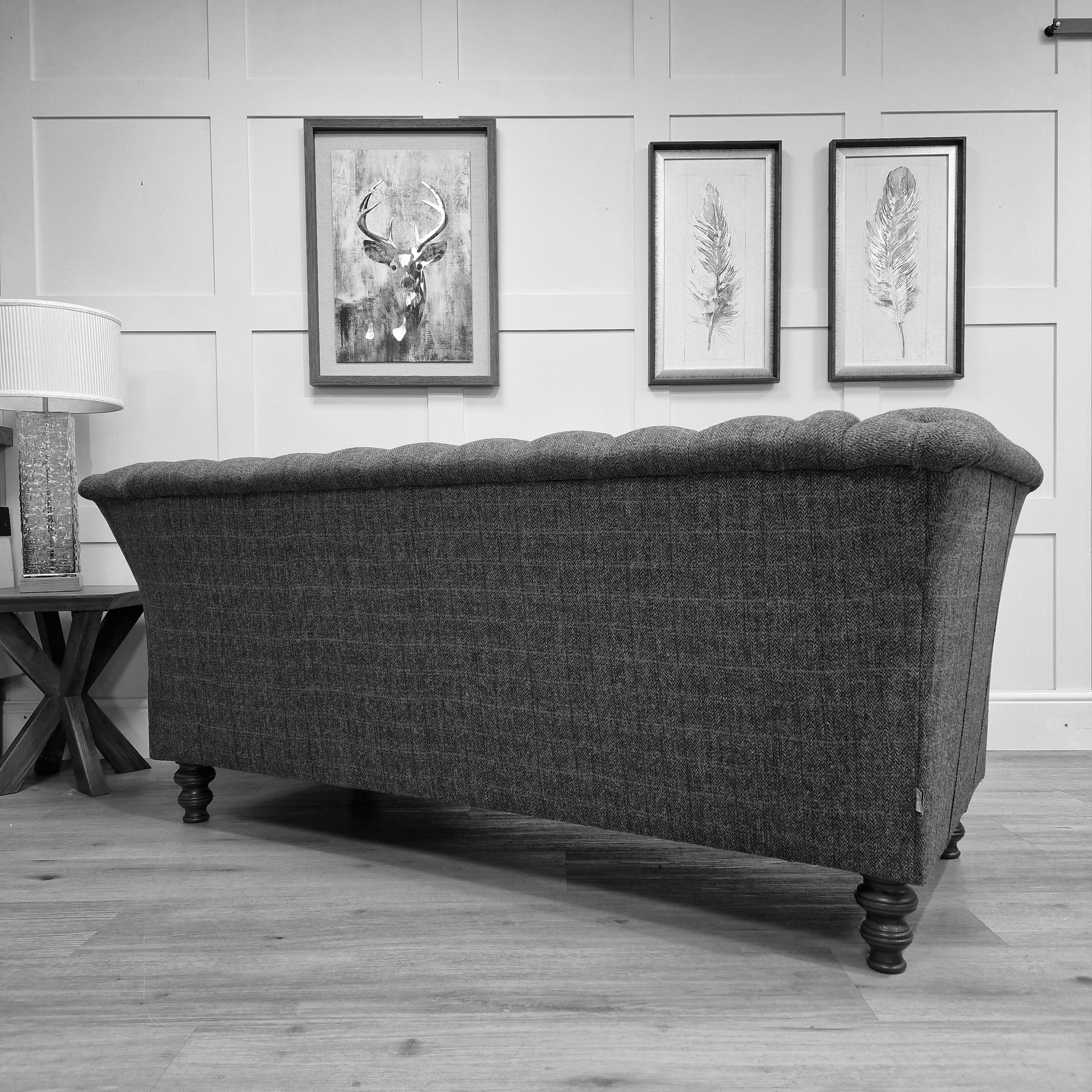 Bespoke Harris Tweed And Leather Chesterfield | Model 3 - Rydan Interiors