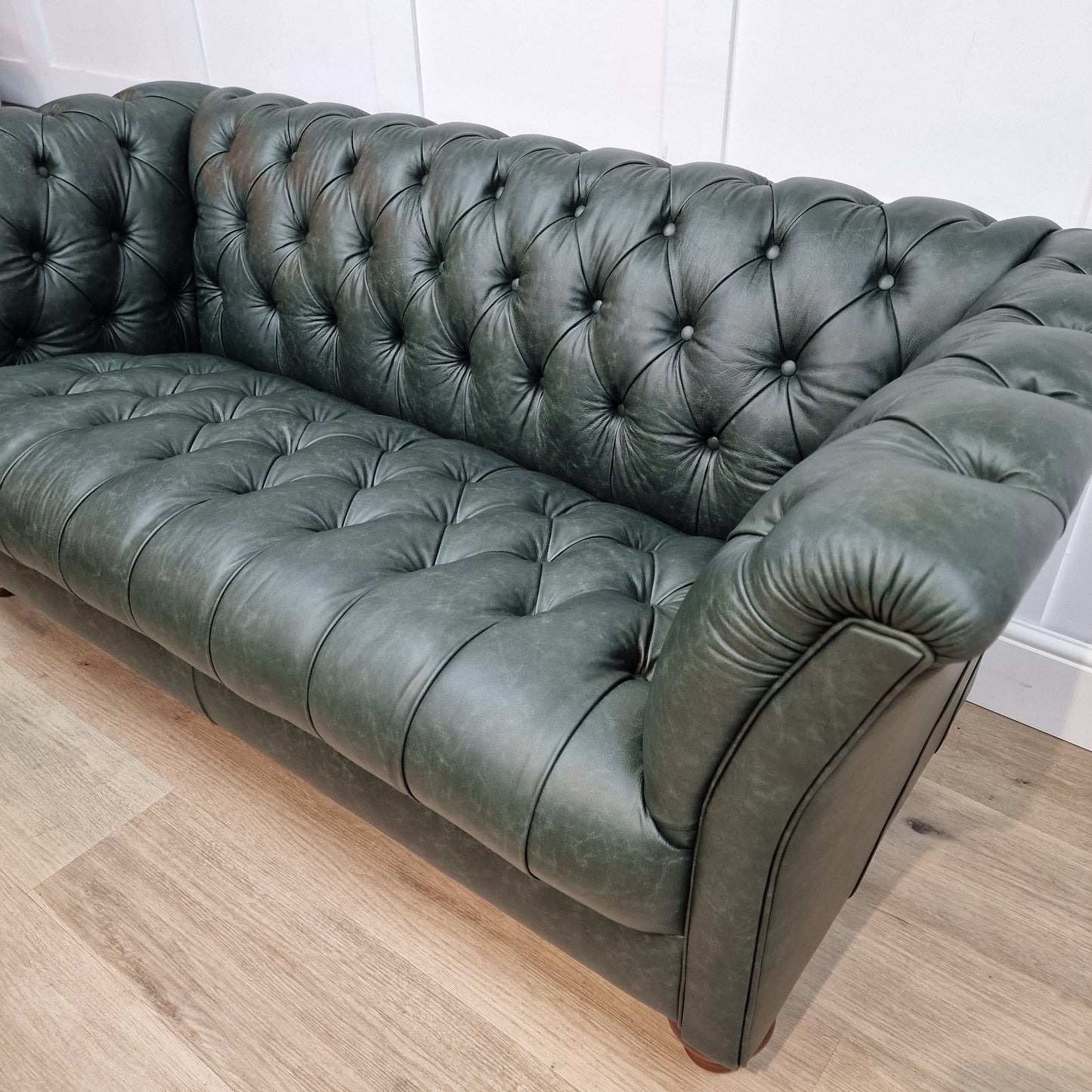 Grove - Heritage Green Leather Chesterfield - Rydan Interiors