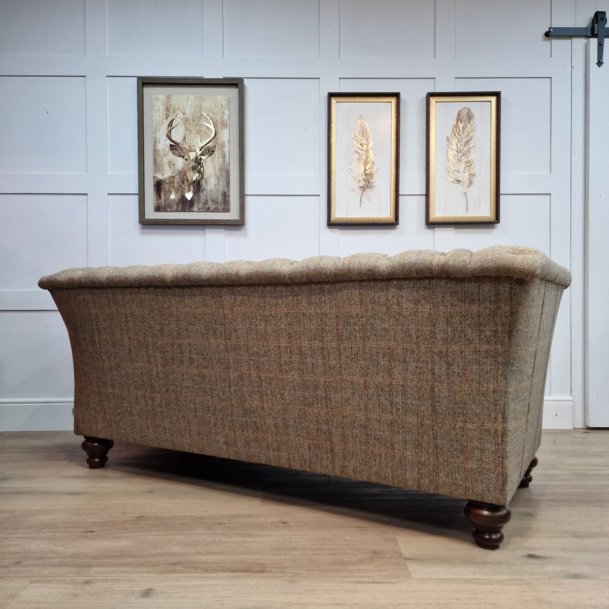 Amos Harris Tweed Chesterfield Sofa - Colour: Beige & Brown | Rydan ...