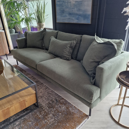 Ex Display - SITS Britt 3 Seater Sofa | Grey/Green Caleido Fabric - Rydan Interiors