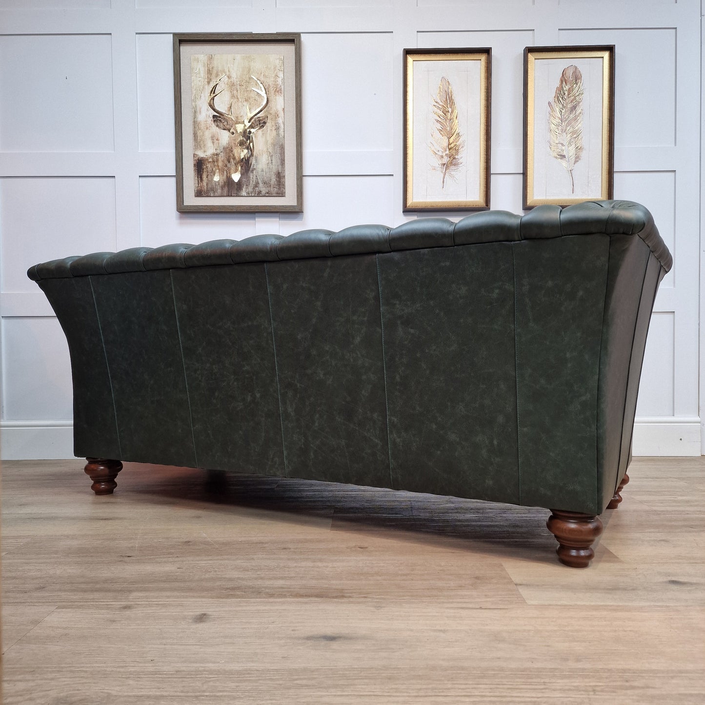 Grove - Heritage Green Leather Chesterfield - Rydan Interiors