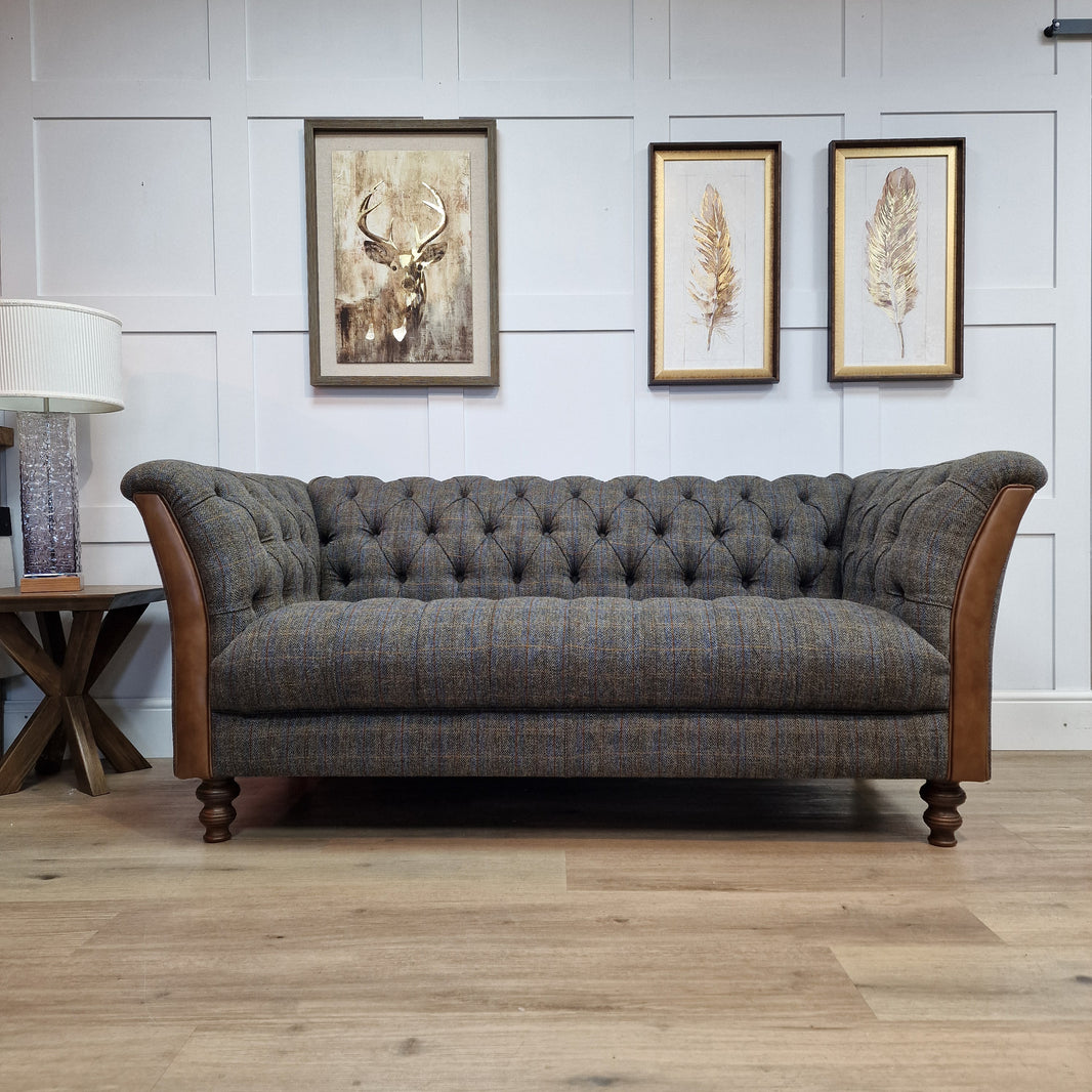 Harris Tweed Barleycorn Sky Dalton Large Sofa
