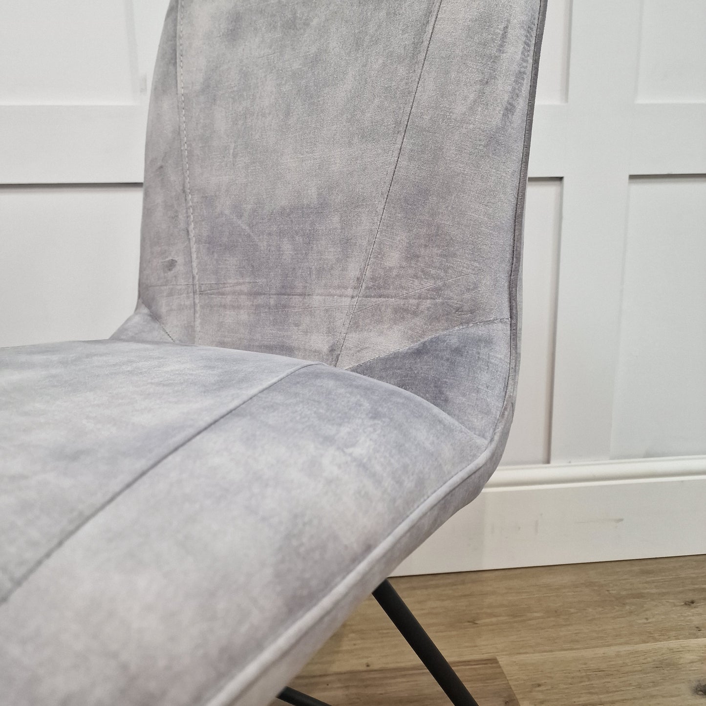 Lola Dining Chair Grey Velvet (Pack of 2) - Rydan Interiors