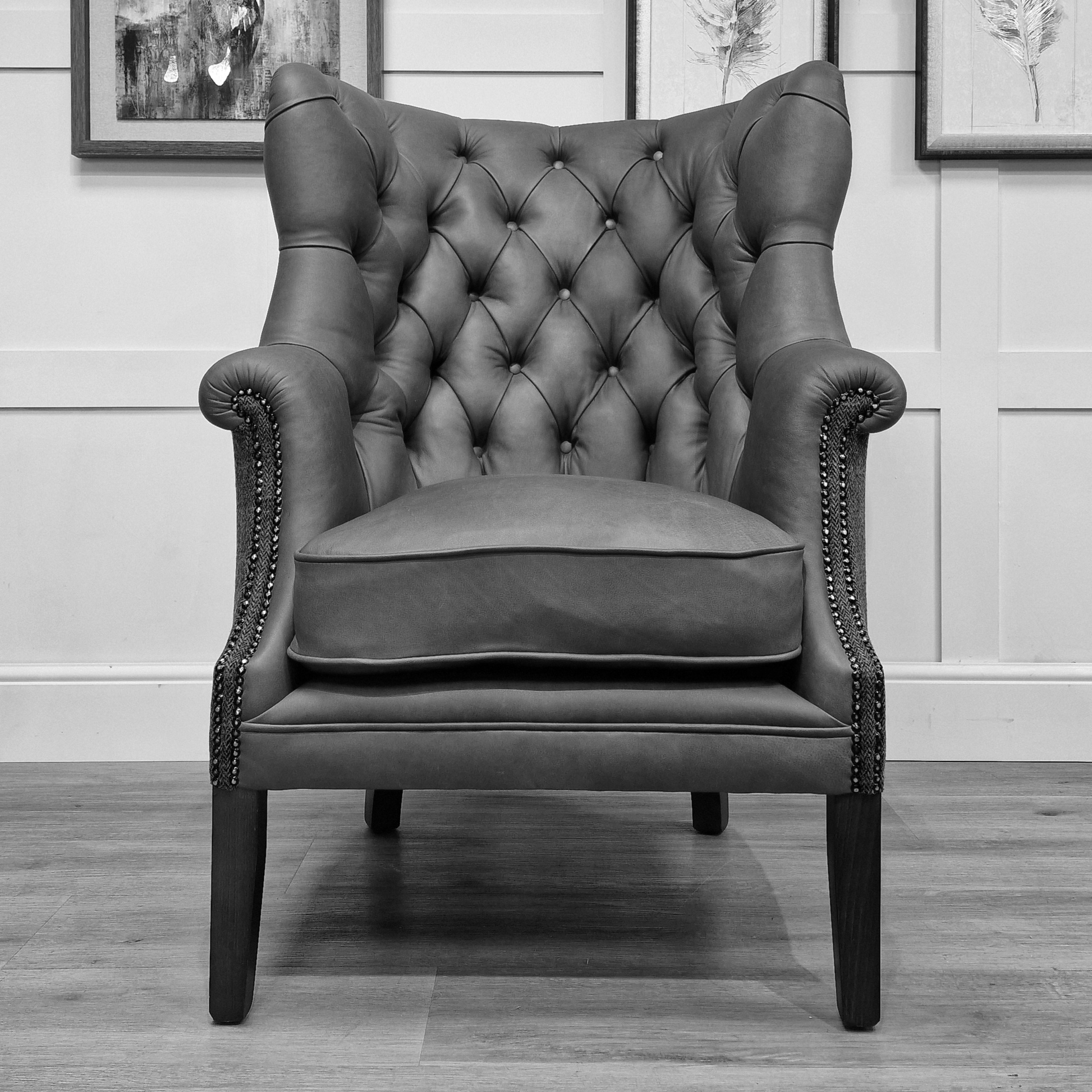 Bespoke Harris Tweed And Leather Armchair | Model 5 - Rydan Interiors