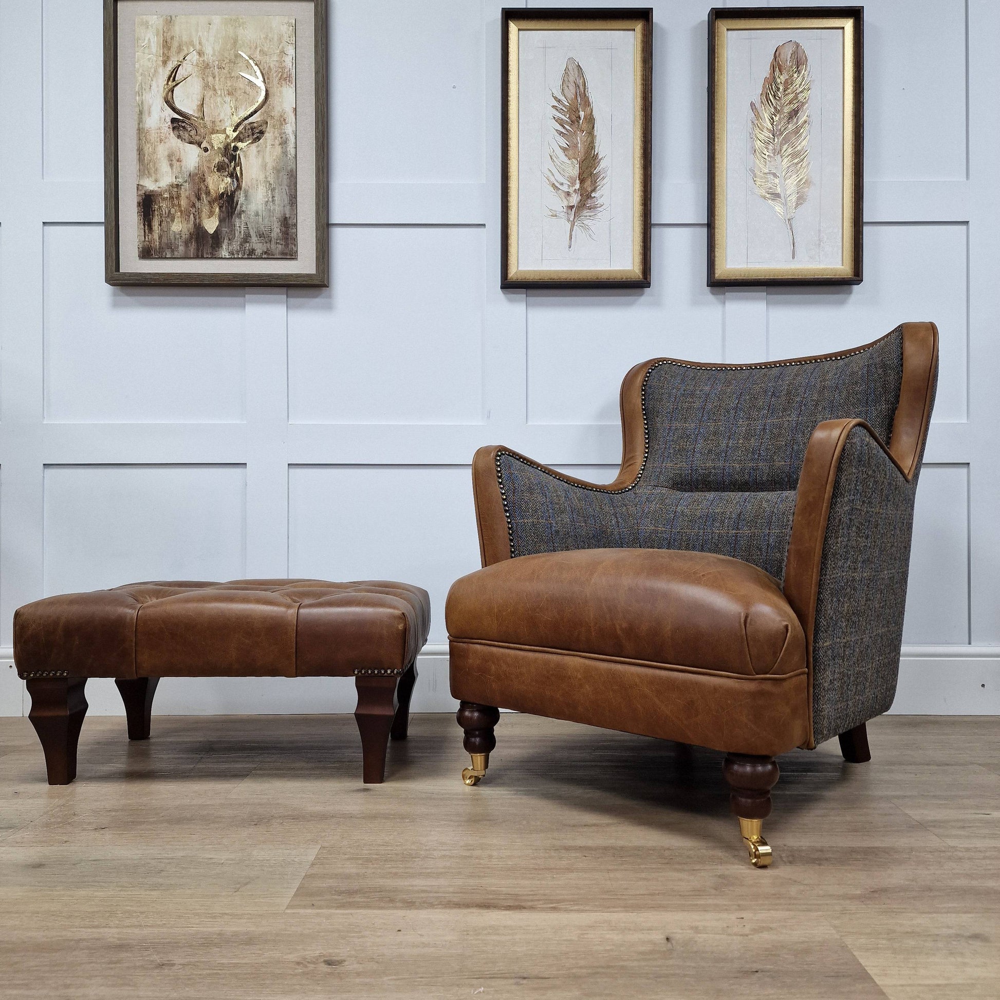 Wingback Chair - Harris Tweed - Moreland Tartan - Bespoke Alness - Rydan Interiors