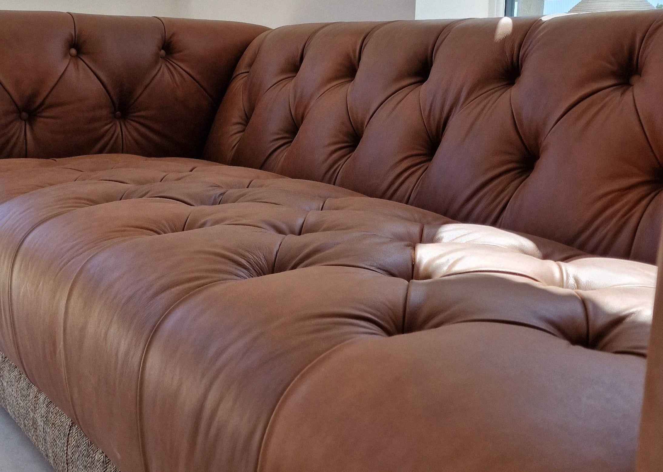 Saddle on sale brown couch