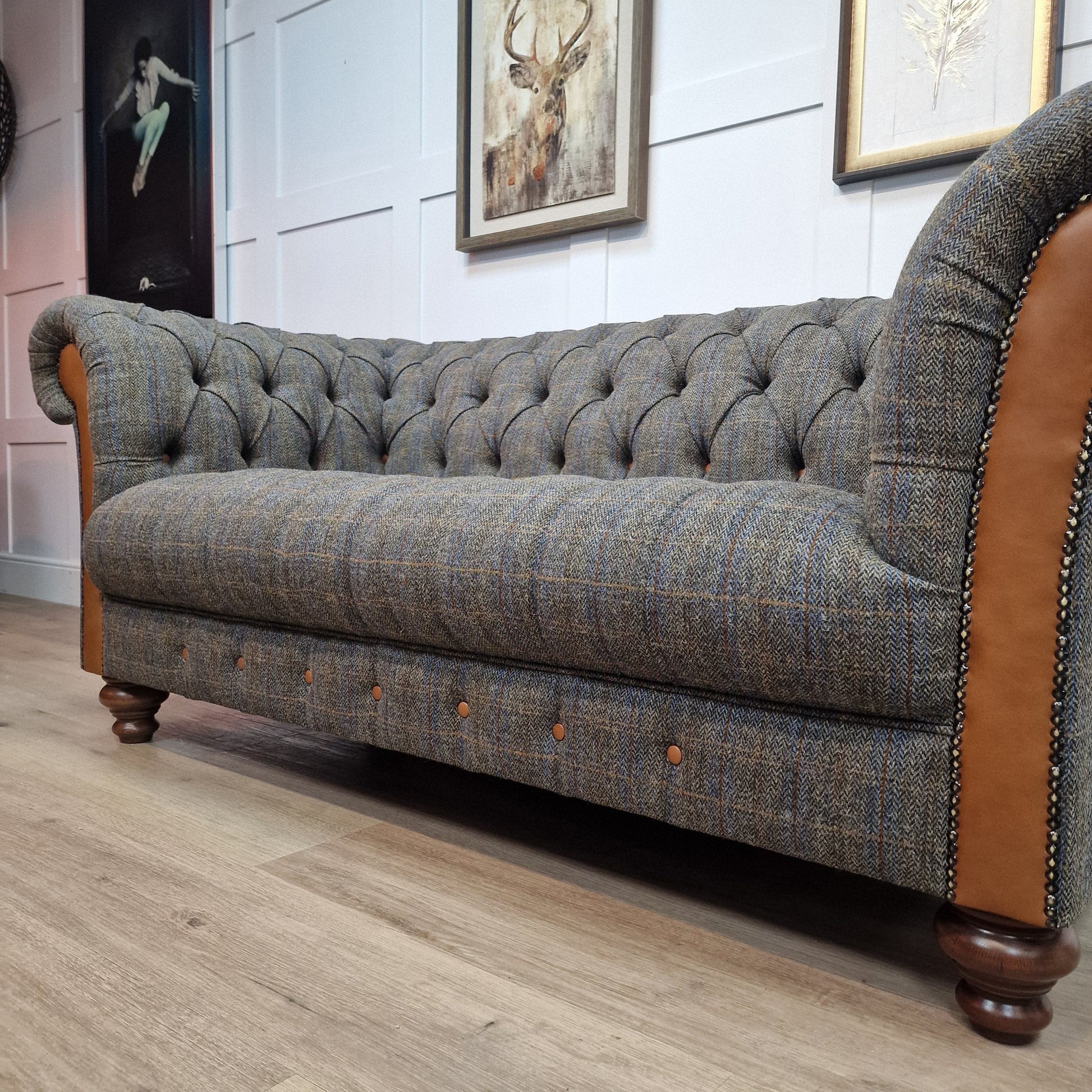 2 Seater Harris Tweed Chesterfield  | Barra - Rydan Interiors