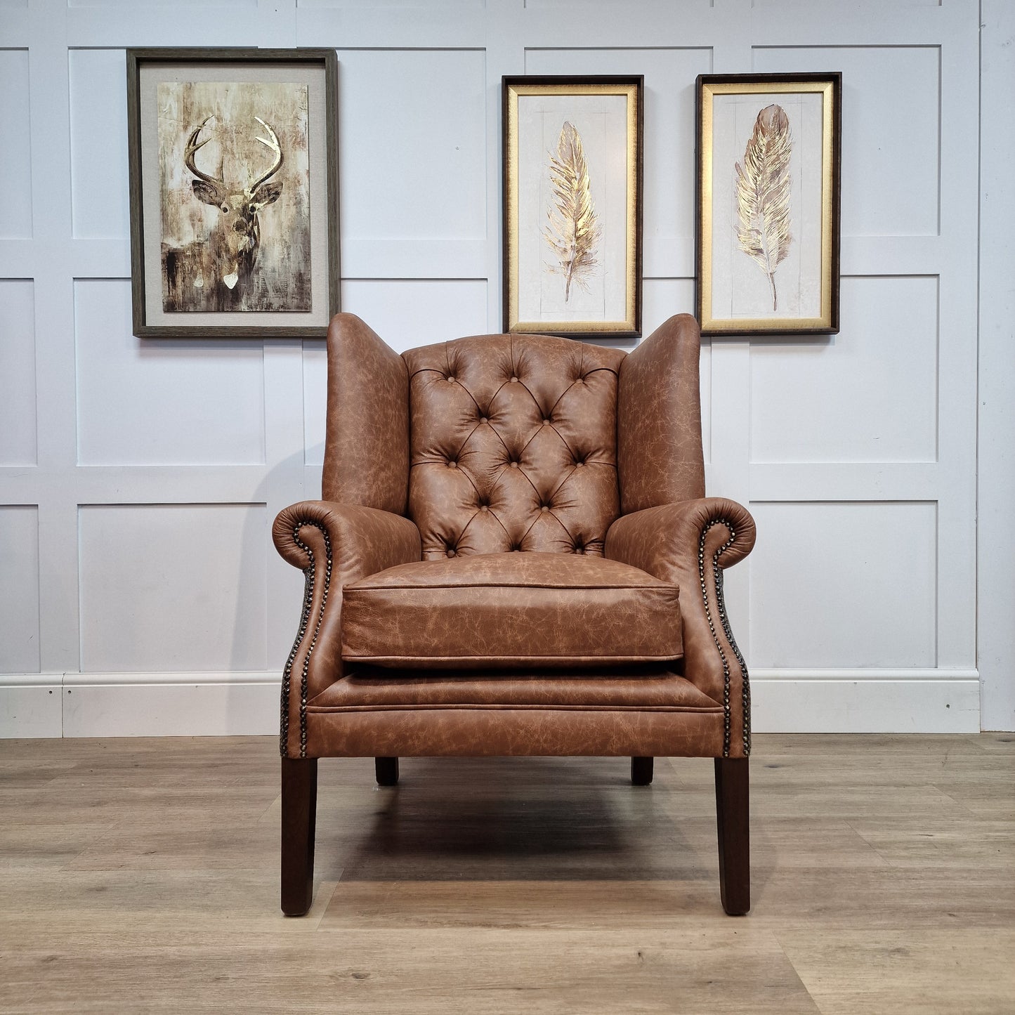 Harris Tweed And Leather Armchair | Henri