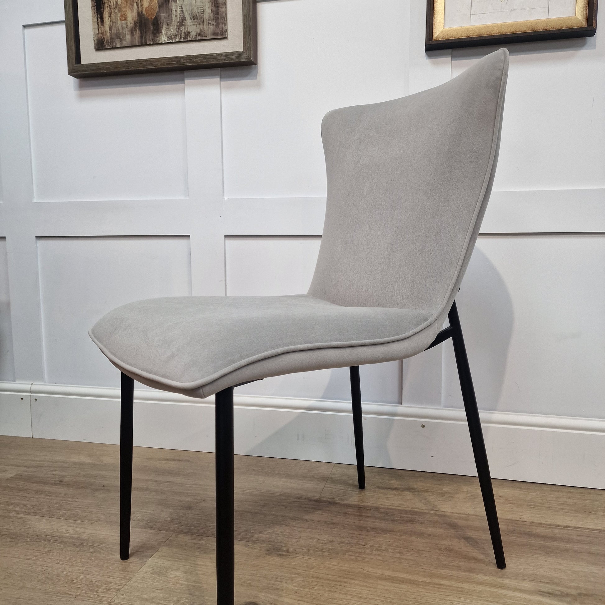 Ella Dining Chair Grey Velvet (Pack of 2) - Rydan Interiors