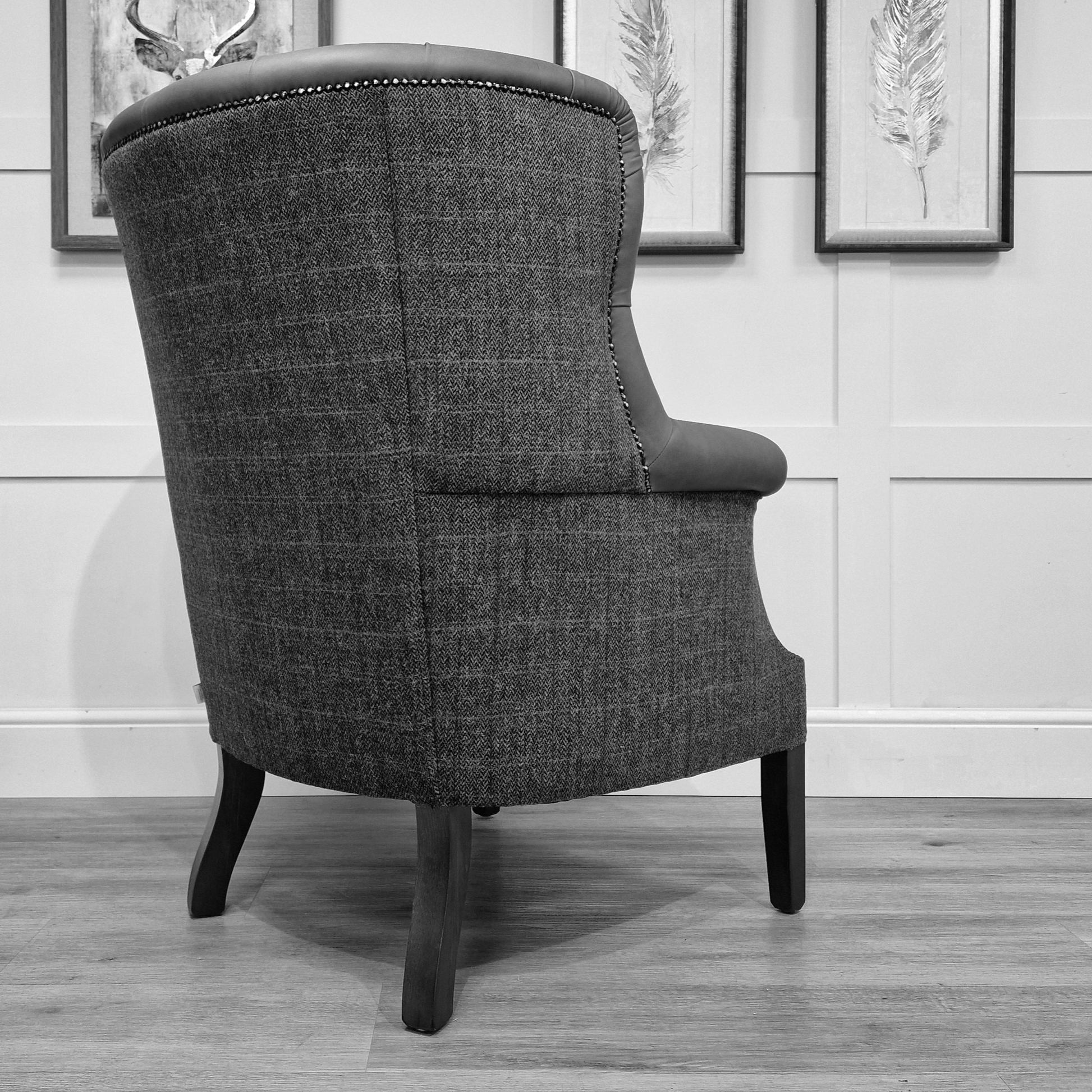 Bespoke Harris Tweed And Leather Armchair | Model 5 - Rydan Interiors