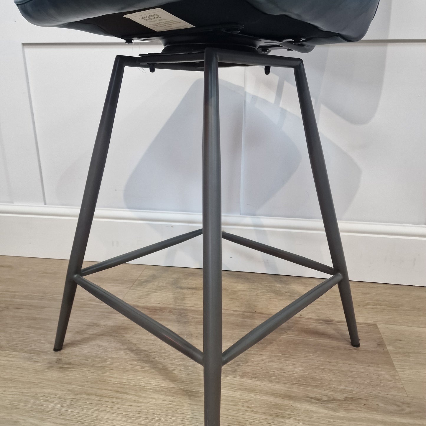 Dalton Dark Blue Leather Barstool - Rydan Interiors