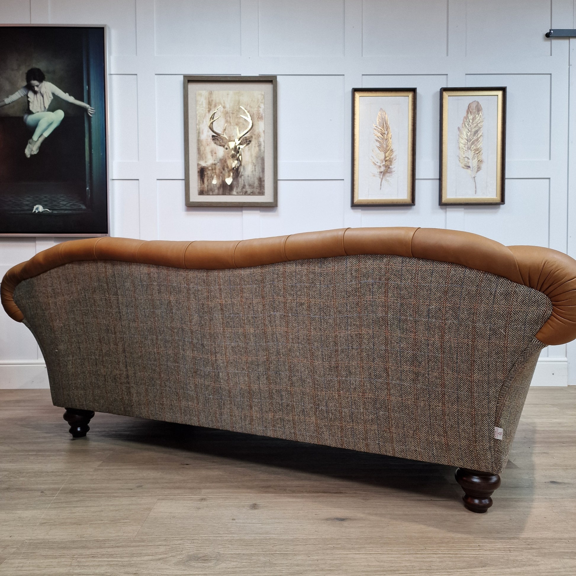 Harris Tweed and Leather Oskar Chesterfield - Rydan Interiors