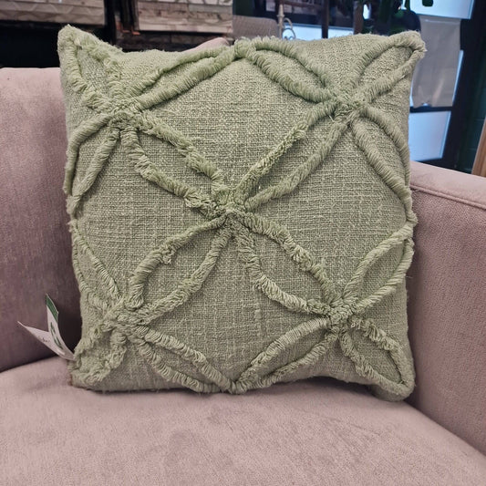 Tufted Cushion Green - - Rydan Interiors